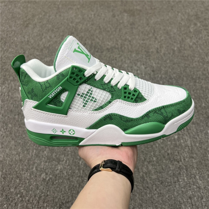 Women's Running weapon Air Jordan 4 White/Green Shoes 066